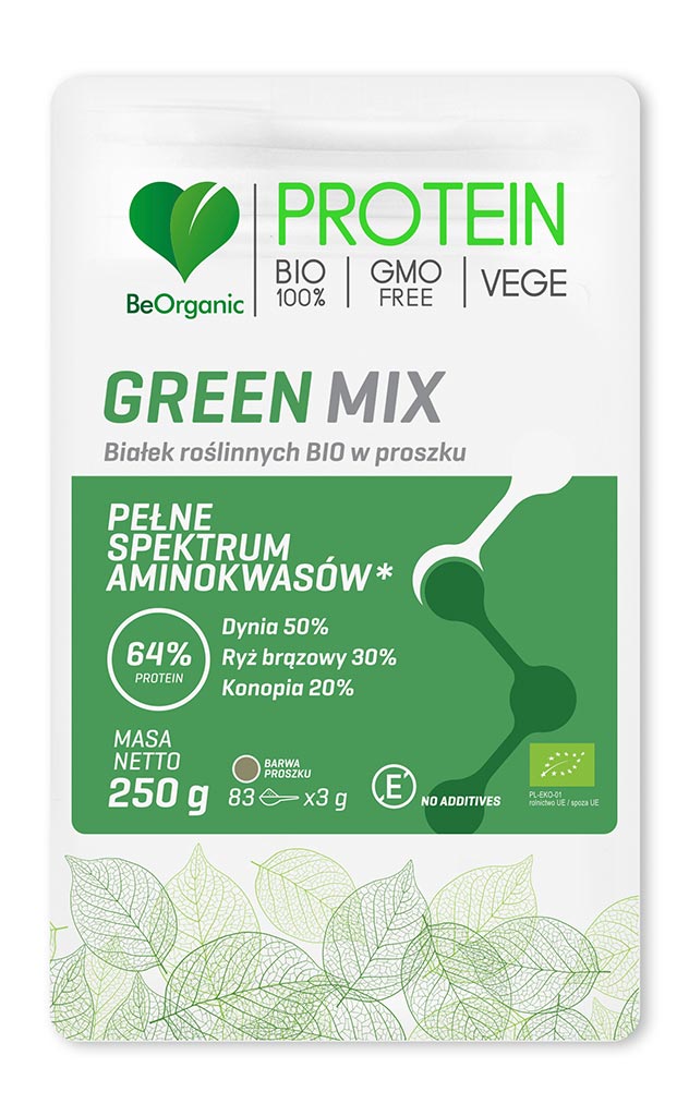 GREEN MIX Białek roślinnych BIO w proszku 250g