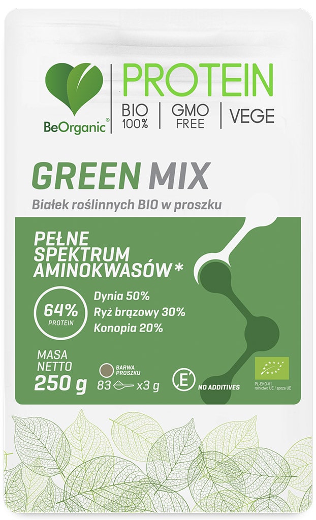 GREEN MIX Białek roślinnych BIO w proszku 250g
