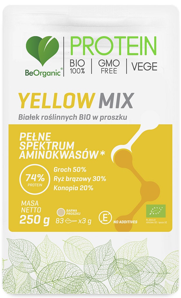 YELLOW MIX Białek roślinnych BIO w proszku 250g