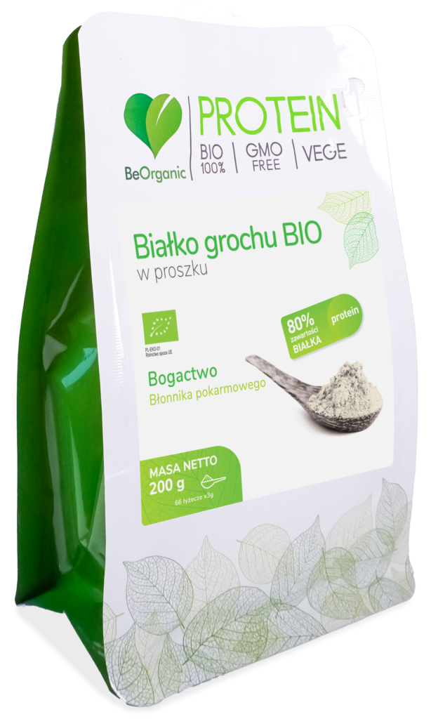 Białko grochu 80% BIO w&nbsp;proszku 200g - BeOrganic