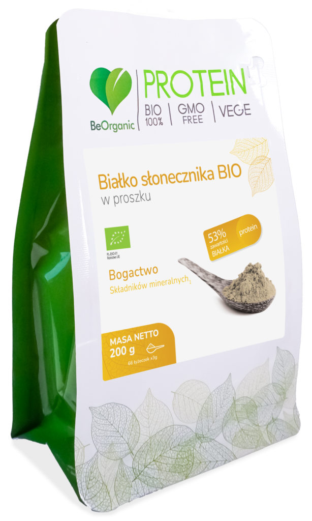 Białko słonecznika 80% BIO w&nbsp;proszku 200g - BeOrganic