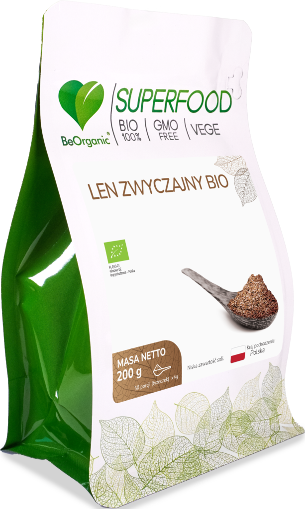 Len zwyczajny (siemię lniane) BIO 200g - BeOrganic