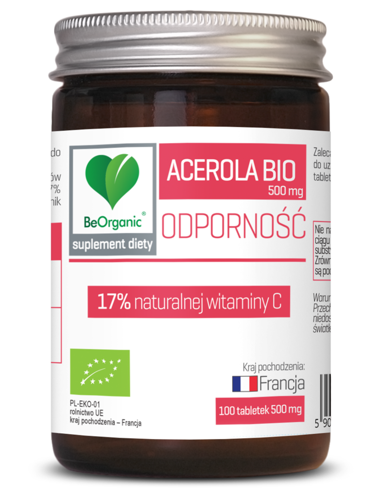 Acerola BIO 17% witaminy C, 500 mg - BeOrganic