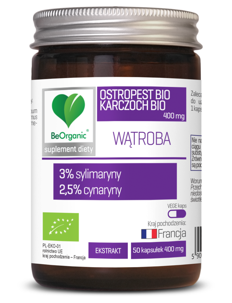 Ostropest BIO 3% + Karczoch BIO 2,5% 400 mg - BeOrganic